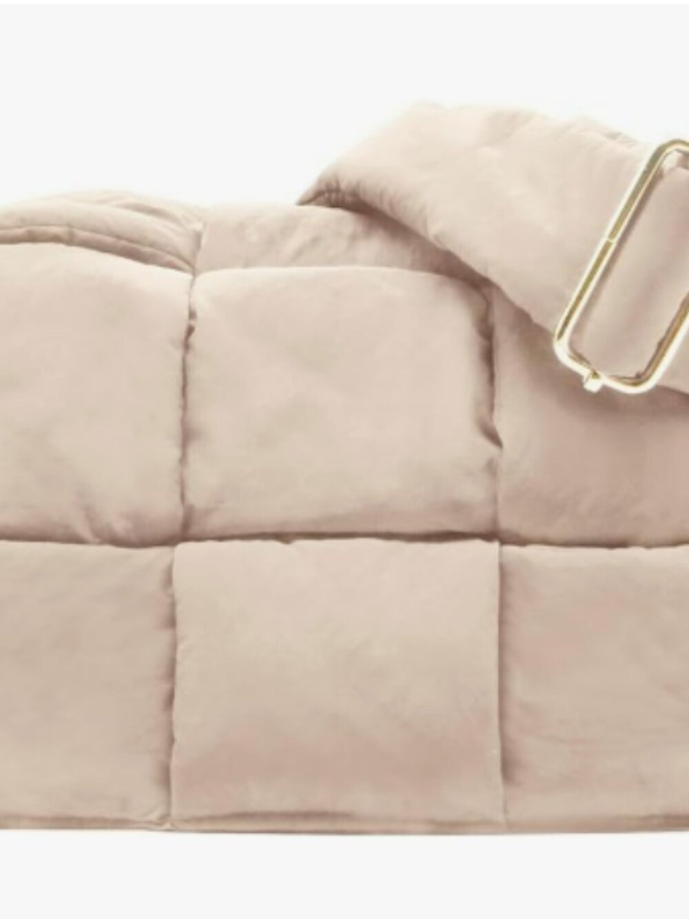 Beige Quilted Crossbody Bag